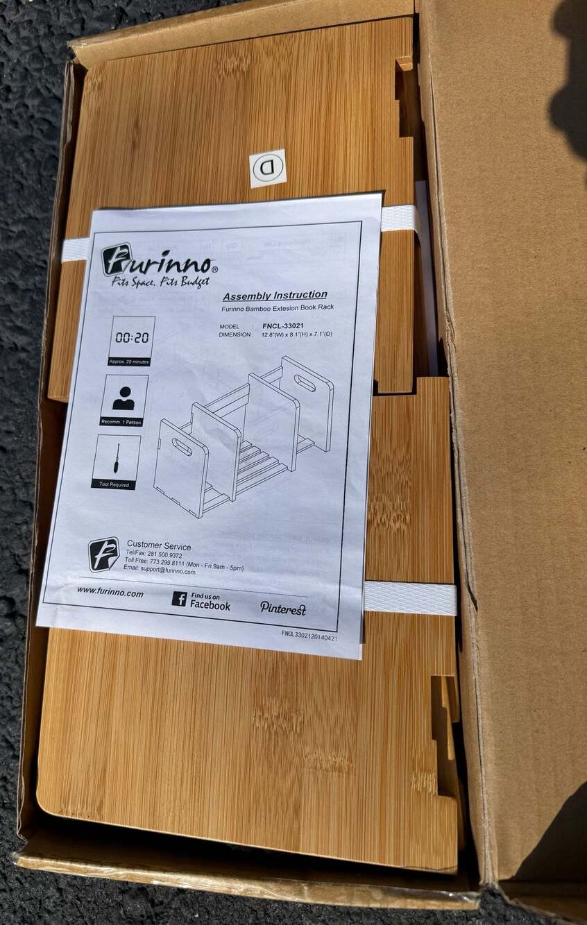 Furinno Bamboo Extension Book Rack Model FNCL-33021